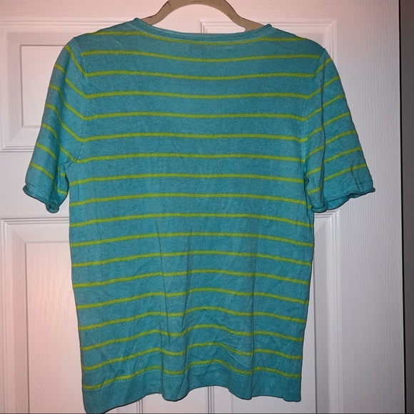 WOMAN’S Linen blend, striped top. Cool, complimentary colors perfect for summer - Picture 2 of 4